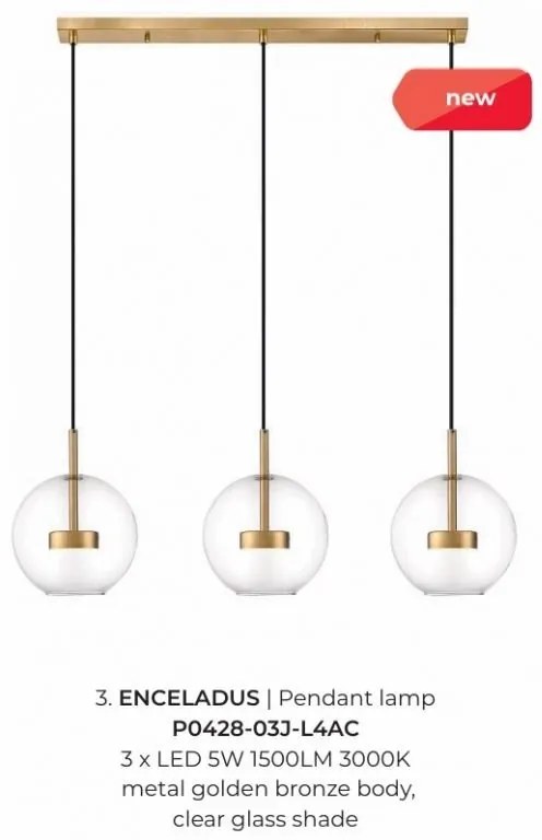 Lustra moderna cu 3 pendule LED Enceladus