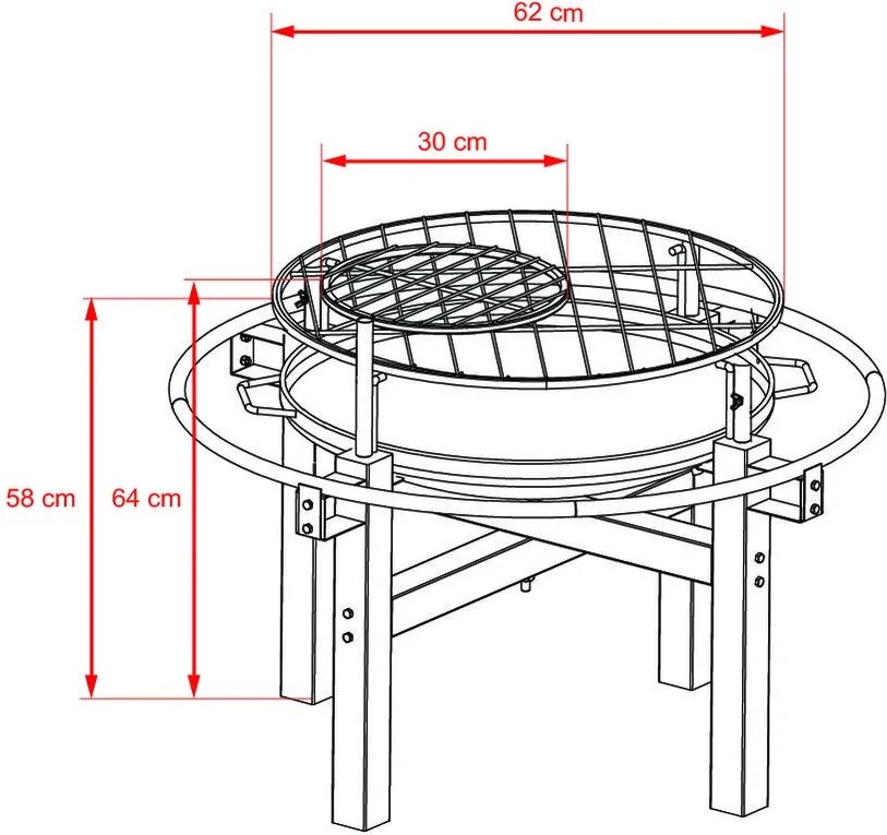Vatră multifuncțională + grătar cu rotisor electric Avenberg KENTUCKY