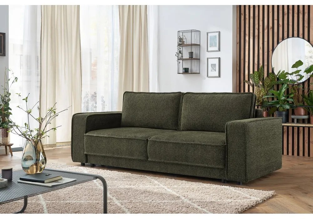 Canapea extensibilă verde Emile - Bobochic Paris