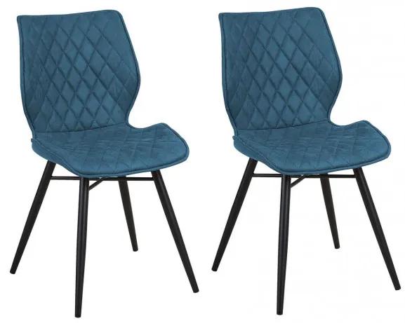 Set de 2 scaune LISLE, albastre, 44 x 47 x 86 cm