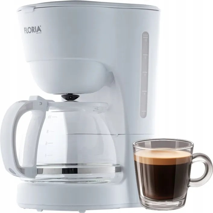 Aparat de facut cafea Floria ZLN9274 Alb, putere 600W, oprire automata, vas de 1.2 litrii