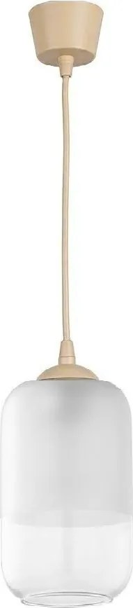Brilagi - Lustră LED pe cablu RETRO GLASS 1xE27/60W/230V, Ø 14 cm, bej/alb