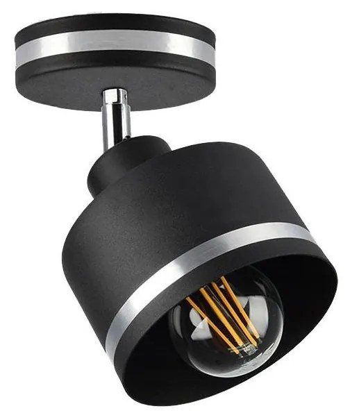 Spot WAMA 1xE27/40W/230V negru/crom mat
