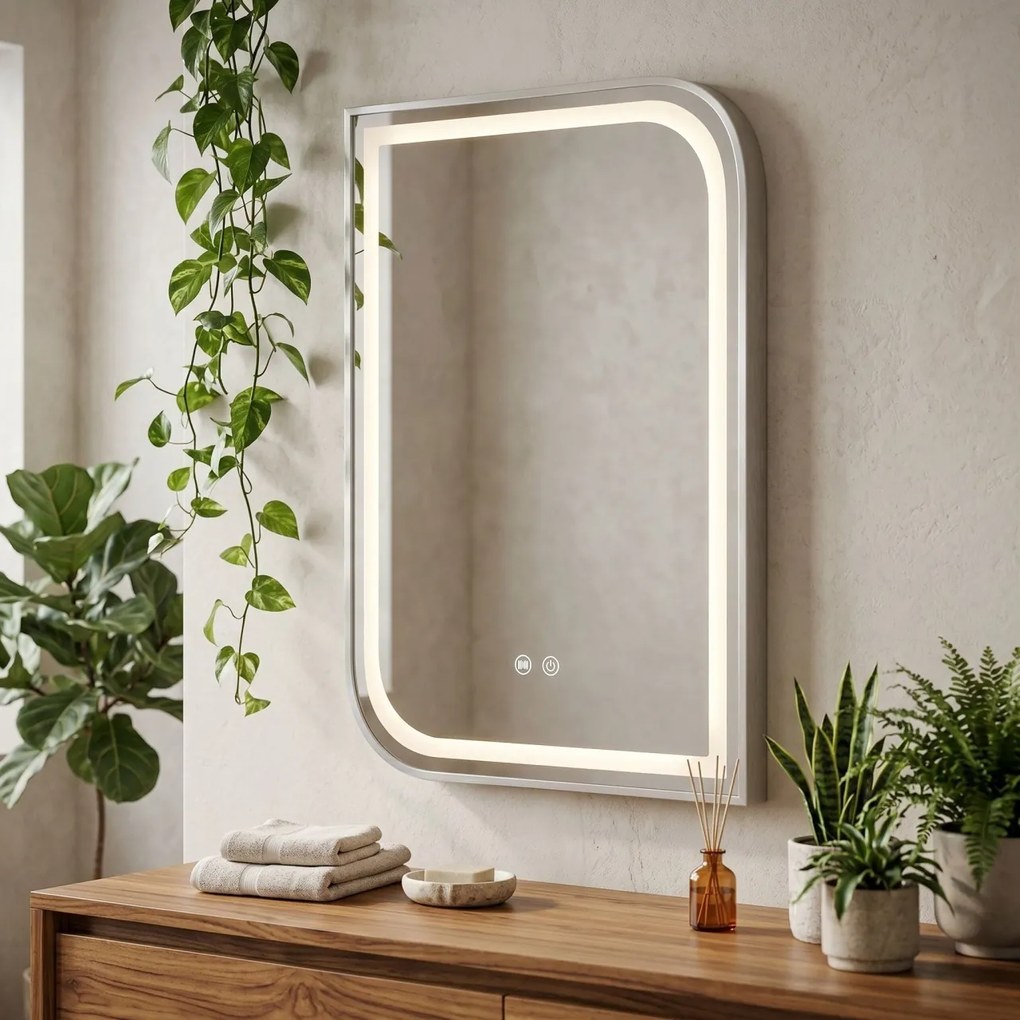 Oglindă LED ZONE 80x60 BRUSH NICKEL
