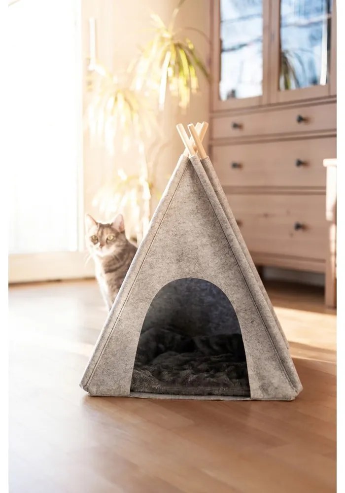 Cort tip teepee pentru animale de companie Wenko, gri deschis