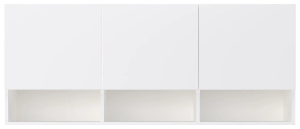 Dulap suspendat Malmo, 3 Usi, Alb, 144 x 27 x 60 cm