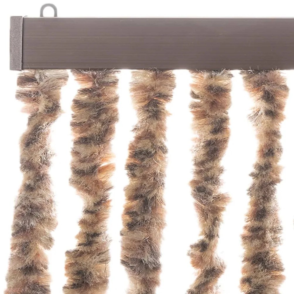 Perdea pentru insecte, bej si maro inchis, 90x200 cm, chenille