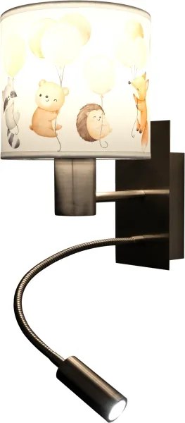 Brilagi - Lampă LED flexibilă BOBO 1xE27/25W/230V + LED/3W crom mat/alb/cu animale