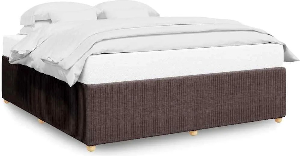 vidaXL Cadru de pat fără saltea, maro închis, 200x200 cm, textil