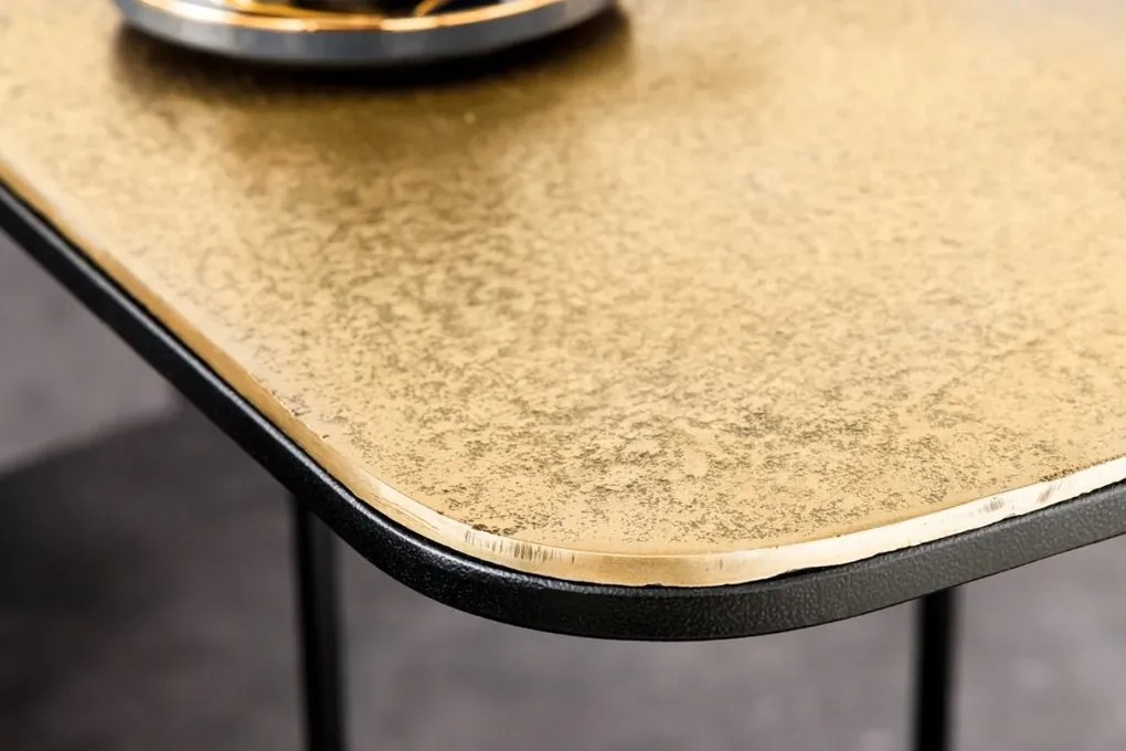 Set de 2 masute auxiliare Abstract auriu/ argintiu A-43516 VC