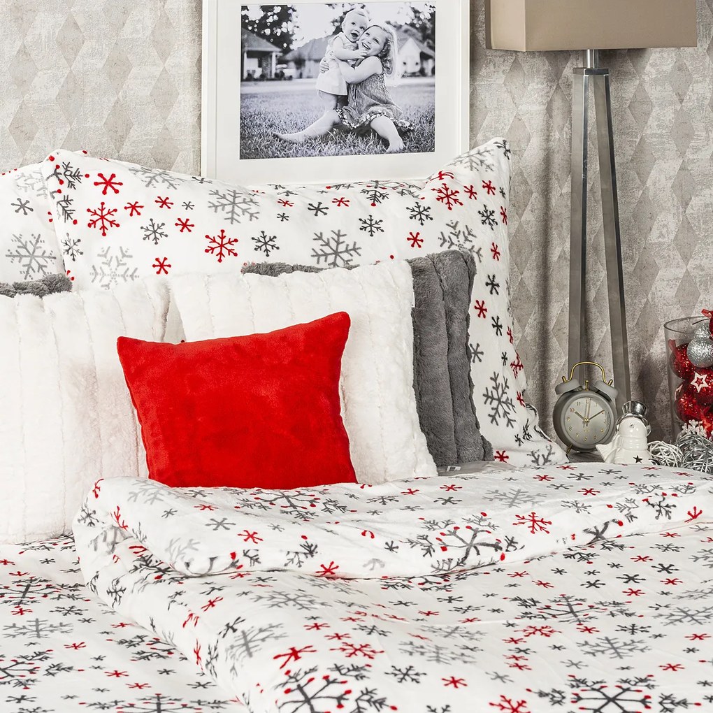 Lenjerie de pat din microflanel 4Home Snowflakes,140 x 220 cm, 70 x 90 cm, 140 x 220 cm, 70 x 90 cm