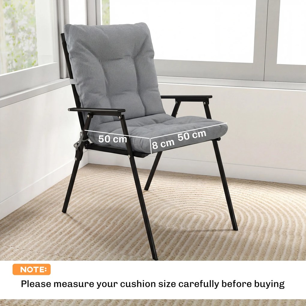 Outsunny Pernă de exterior cu spătar și chingi, saltea hidrofugă pentru interior și exterior, Gri deschis | Aosom Romania