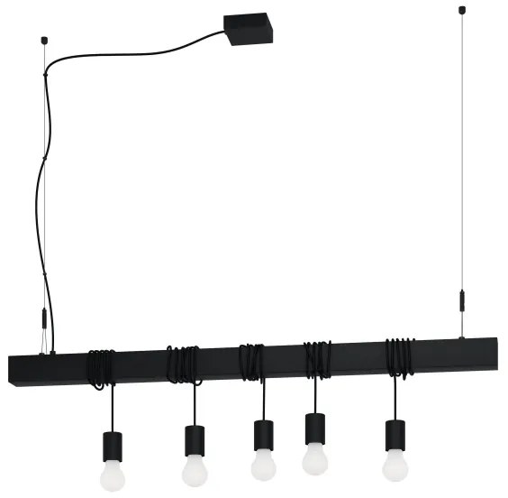 Lustră pe cablu Eglo 39937 TOWNSHEND-B 5xE27/40W/230V negru