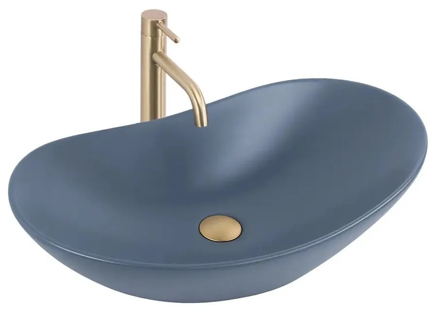 Lavoar pe blat Rea Royal oval 61.5 cm Blueberry albastru mat