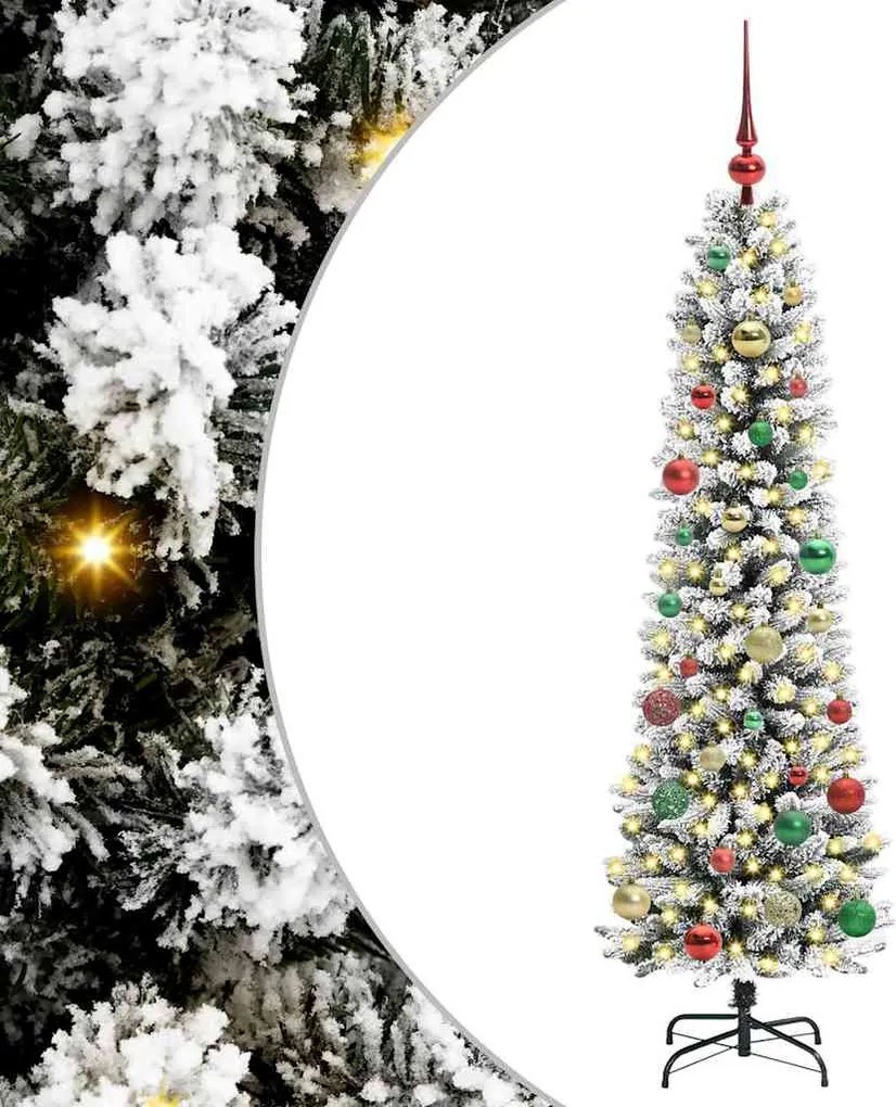 vidaXL Brad de Crăciun artificial Alb 150 cm PVC și metal și plastic