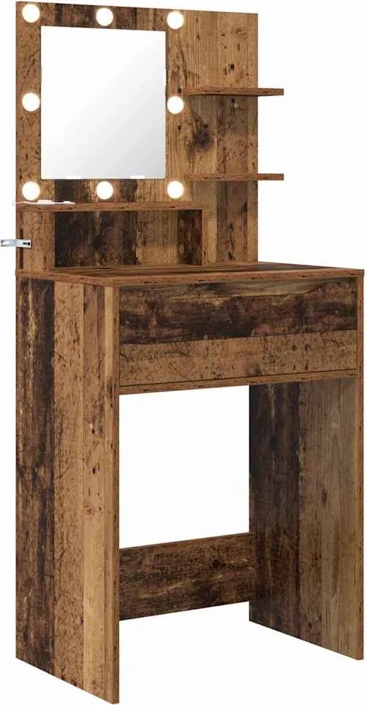 vidaXL Mese de toaletă pentru dormitor Lemn Vechi 80 x 39,6 x 135 cm