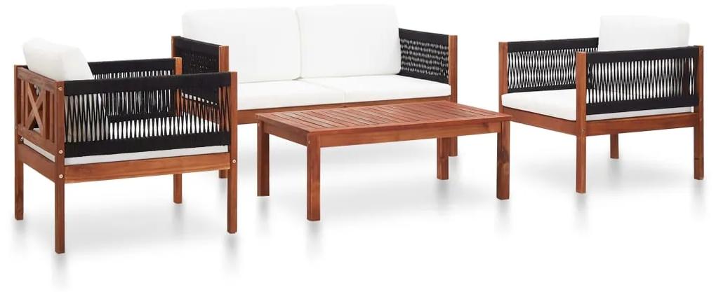 46343 vidaXL Set mobilier de grădină, 4 piese, lemn masiv de acacia