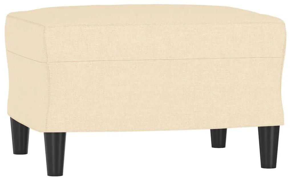 Fotoliu canapea cu taburet, crem, 60 cm, material textil