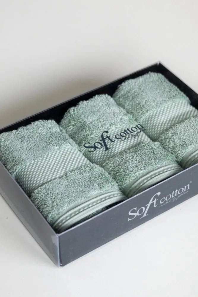 Set cadou prosoape mici DELUXE, 3 buc Menta / Mint