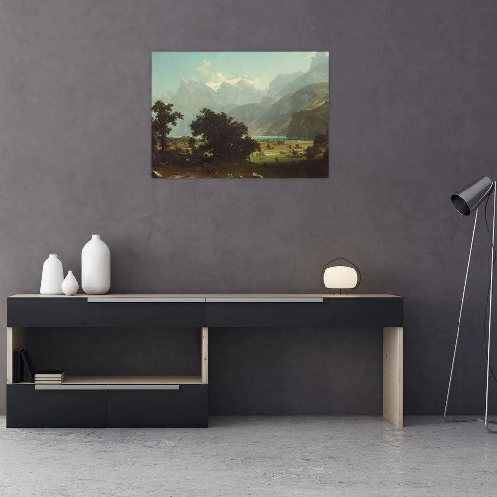 Tablou - Albert Bierstadt, Lake Lucerne, reproducere (70x50 cm)