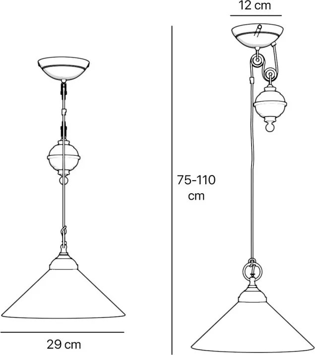 Lustra stil clasic italian din alama cu scripete Fiordo
