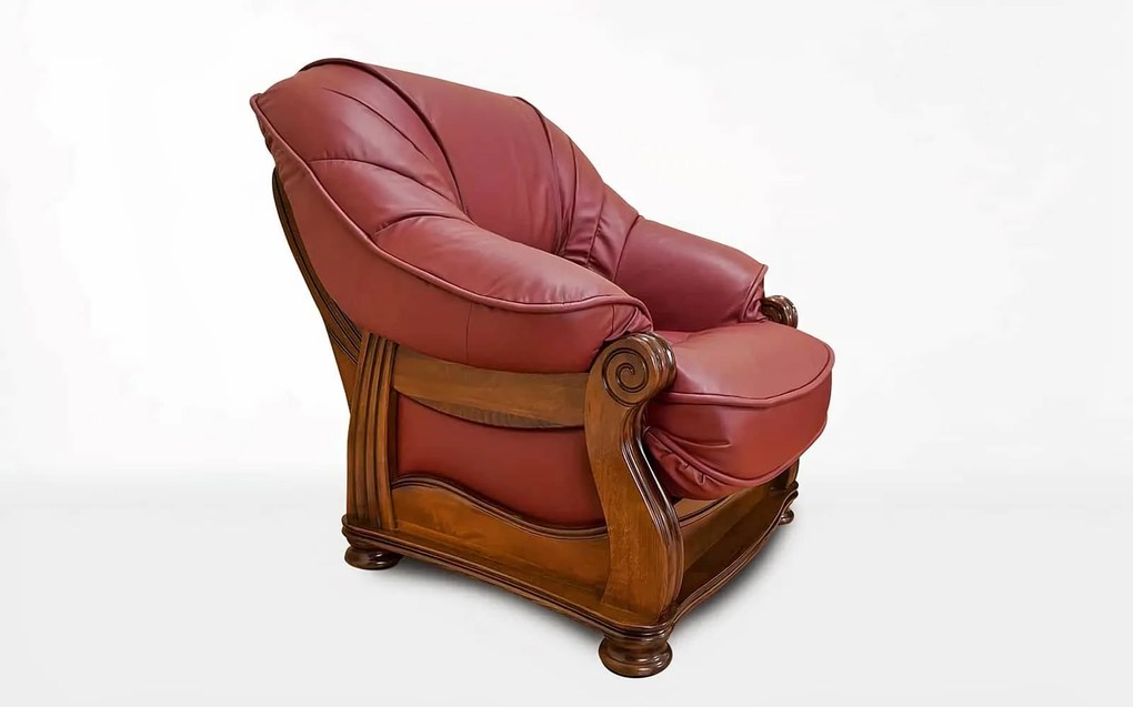 Canapea lemn masiv Chiara Piele Naturala 2/3 locuri - 160x100x90cm