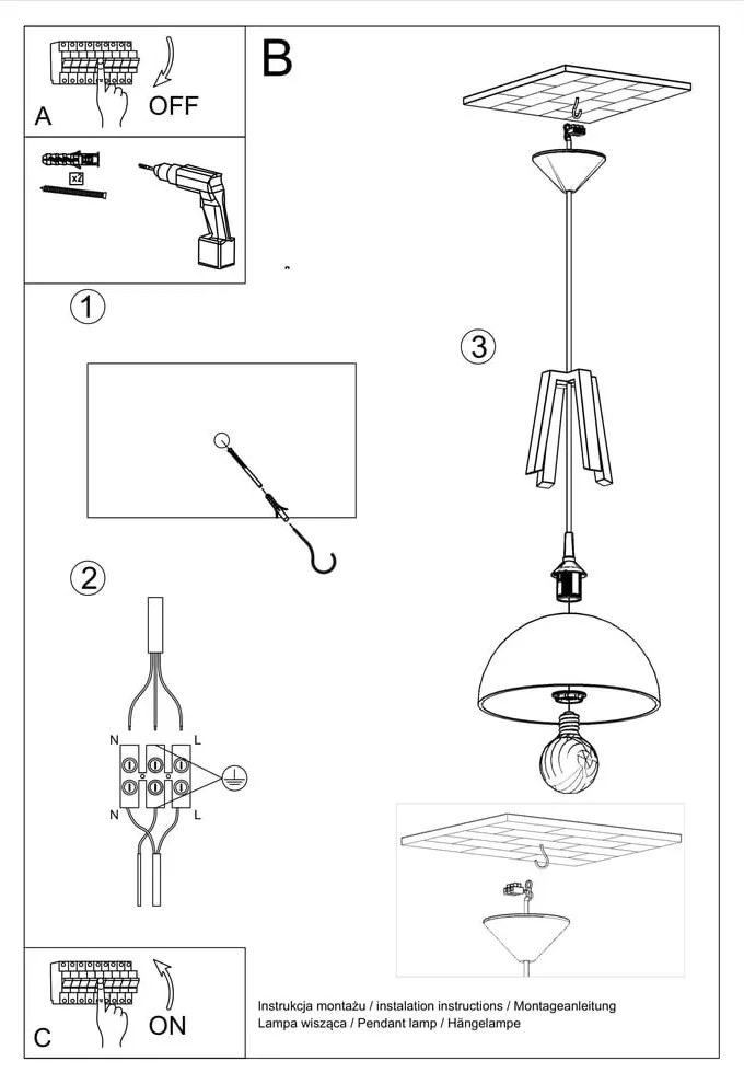 Lustră Nice Lamps Olla, alb