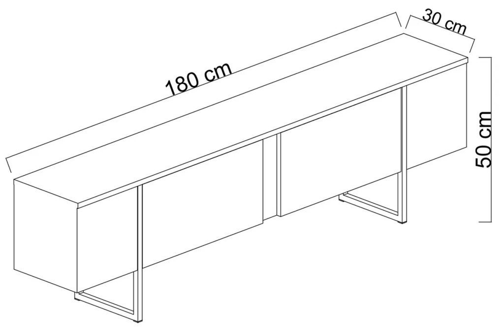 Consola TV Luxe Alb 180x30x50 cm