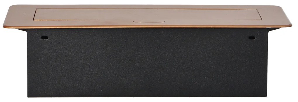 Priza incastrabila dreptunghiulara, 2 prize scuko + 2 USB 5V 2.1A, fara cablu, auriu, Orno