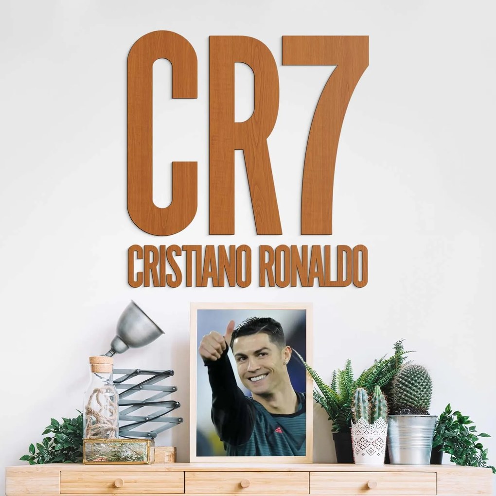 DUBLEZ | Tablou cu logo din lemn - CR7 Cristiano Ronaldo