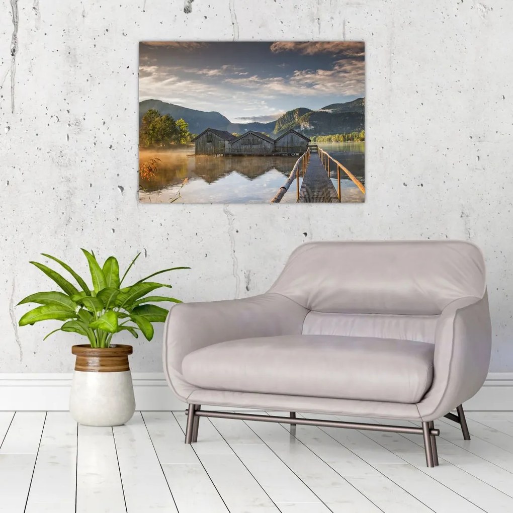 Tablou pe sticlă cu lac (70x50 cm)