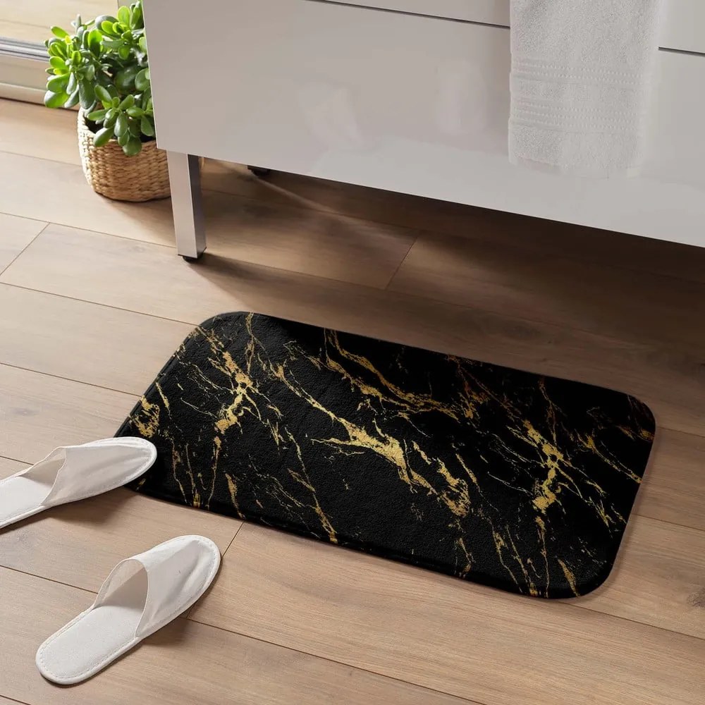 Covoraș de baie negru-auriu 45x75 cm Aquamarbre – douceur d'intérieur