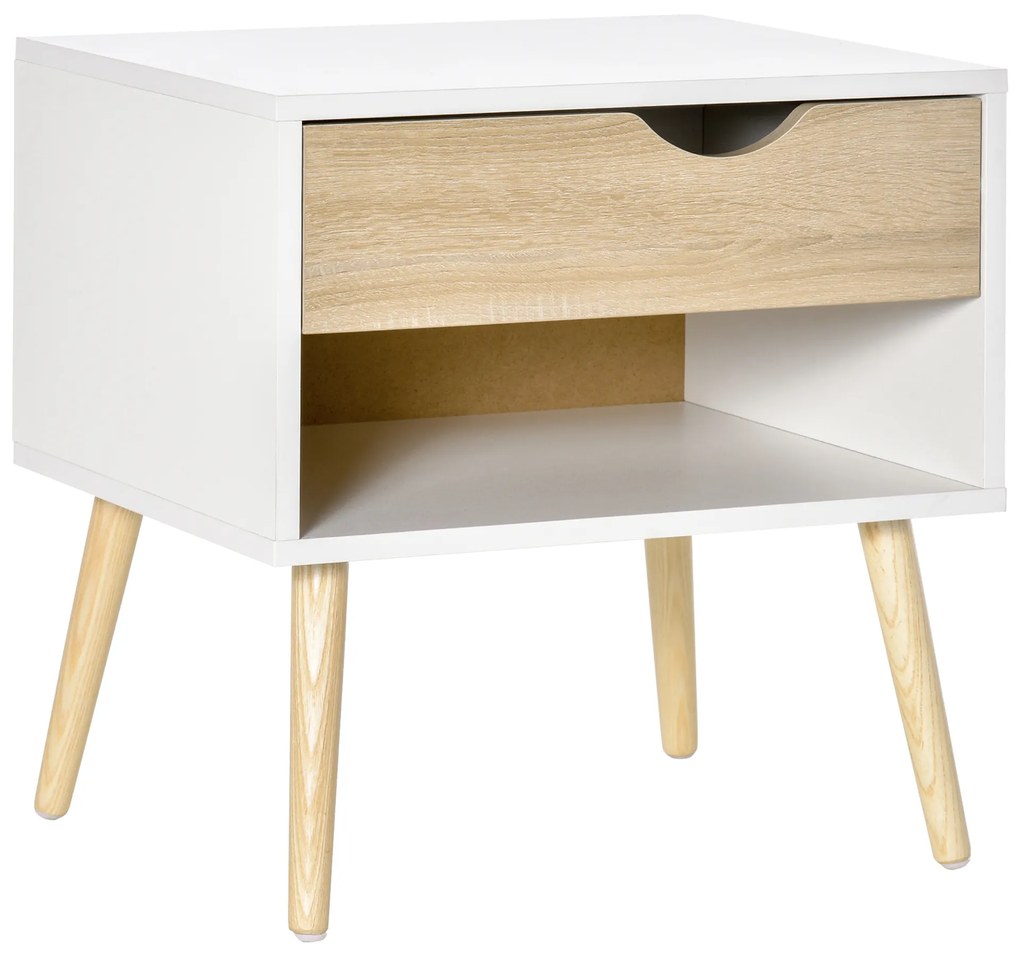 HOMCOM Comodă de noapte cu design scandinav elegant și practică, ideală pentru orice interior | Aosom Romania