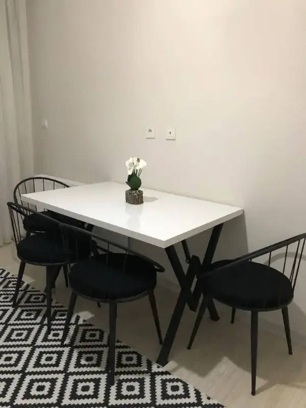 Masa bucatarie  texturata, Alb,120x80x75 cm, 30409