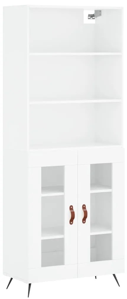 3189287 vidaXL Dulap înalt, alb extralucios, 69,5x34x180 cm, lemn compozit