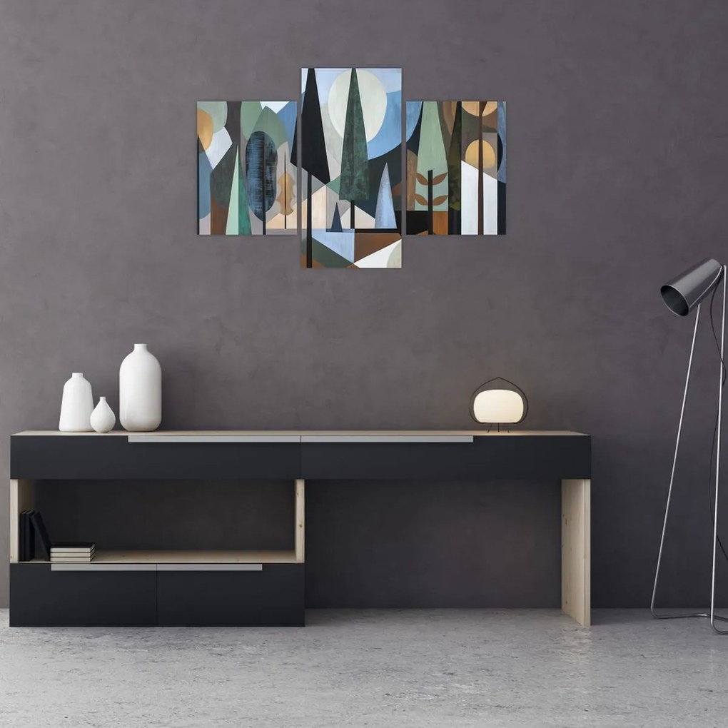 Tablou - Abstracție geometrică naturală II. (90x60 cm)