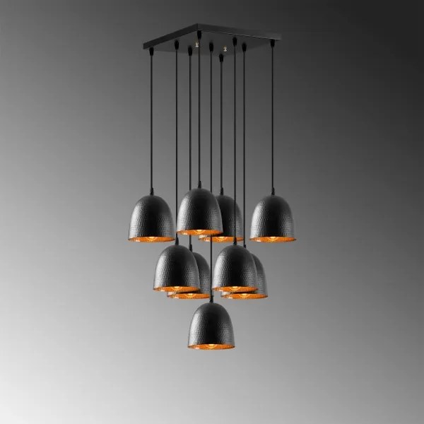 Lustră pe cablu TATTOO 9xE27/40W/230V neagră