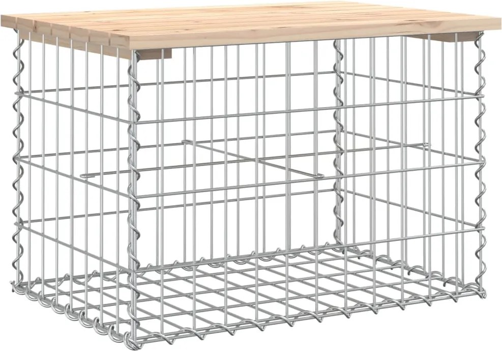 vidaXL Bancă de grădină, design gabion, 63x44x42 cm, lemn masiv de pin