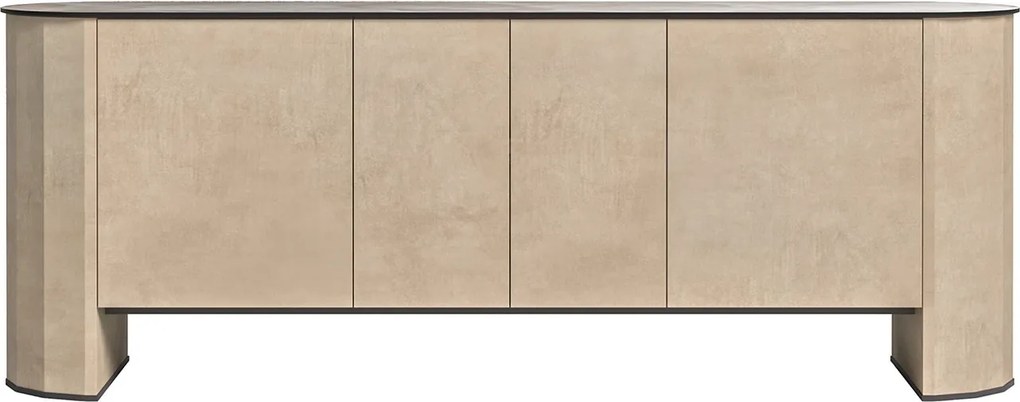 Comodă TV lemn masiv Sable 4 uși, 215 × 50 × 58 cm