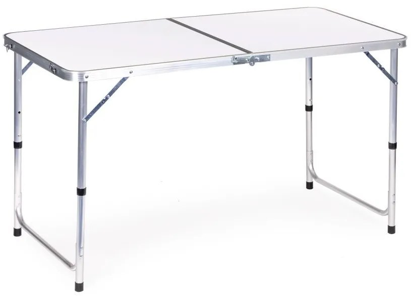 Masă de catering pliabilă 119,5 x 60 cm albă cu 4 scaune