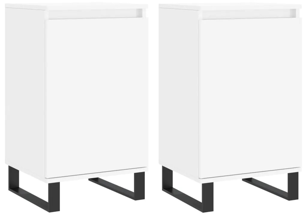 vidaXL Dulapuri, 2 buc., alb, 40x35x70 cm, lemn prelucrat