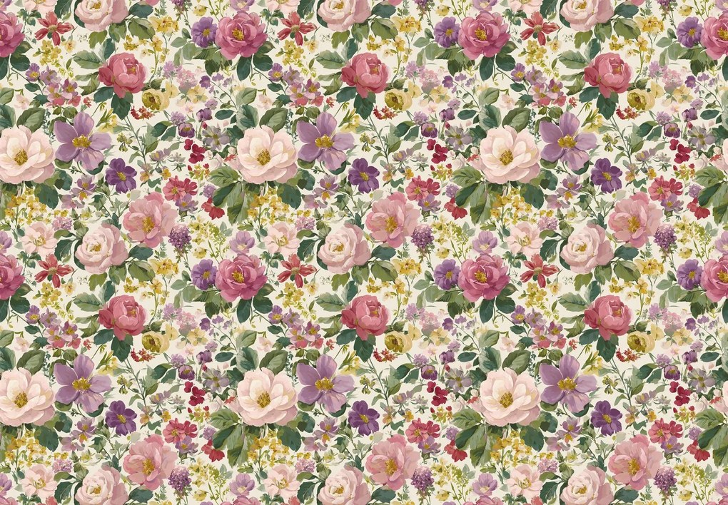 Fototapet - Pictură florală cu model (147x102 cm)