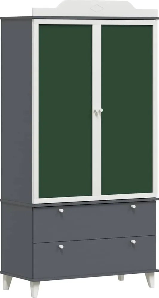 vidaXL Dulap cu tablă de scris ROROS Gri și alb 90 x 45 x 180 cm