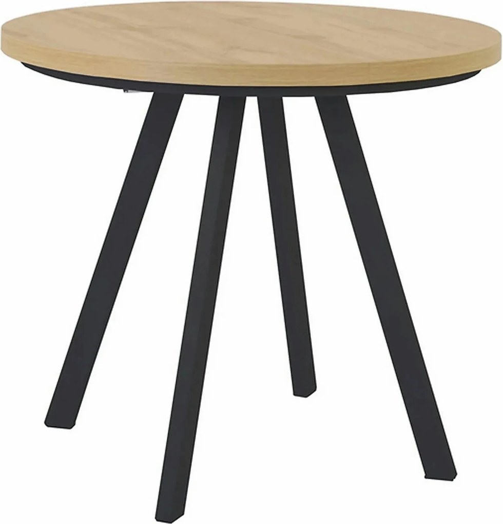 Masa extensibila PARES, stejar artisan/negru, PAL laminat/metal, 90/18