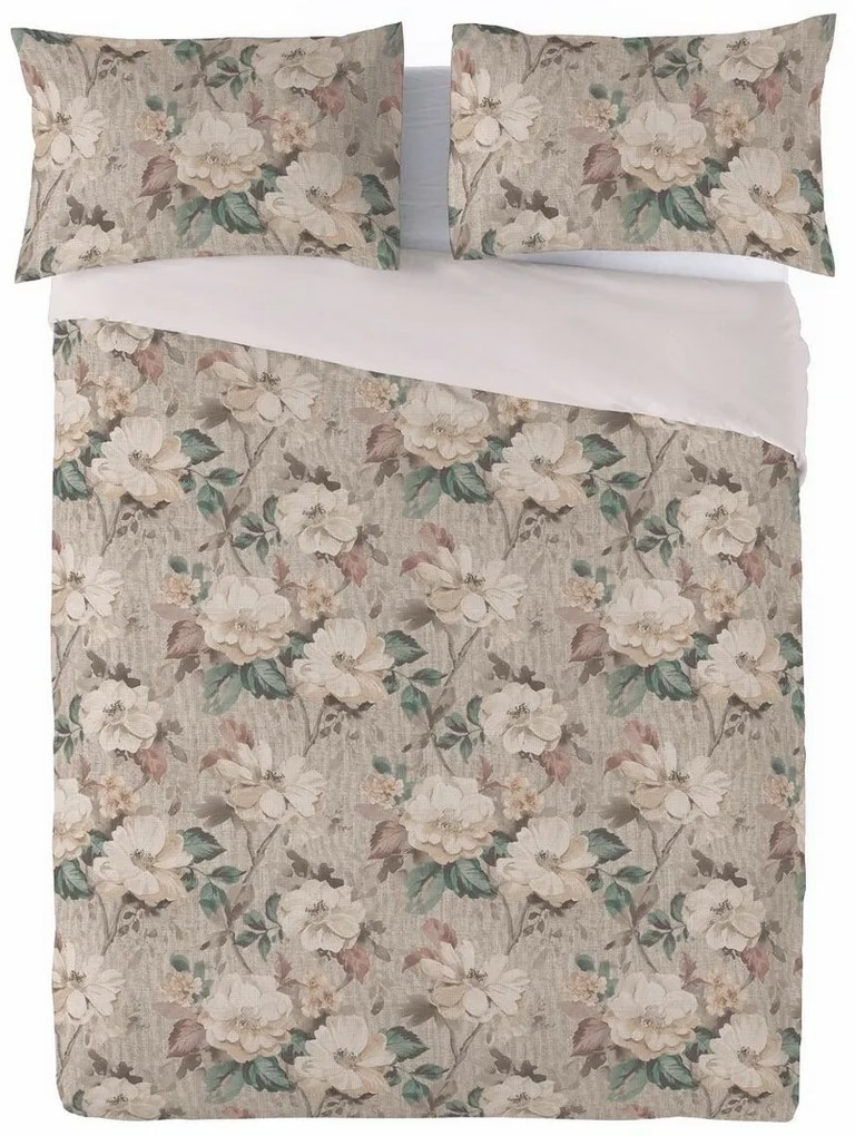 Lenjerie de pat din bumbac și in Rose, 220 x 200 cm, 2x 70 x 80 cm