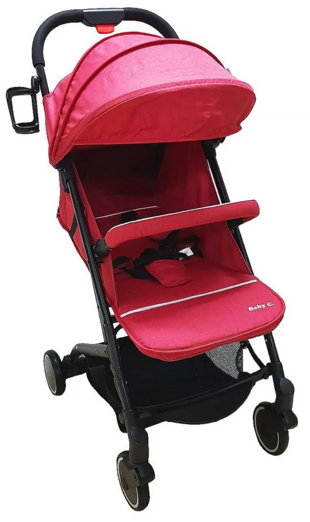 Carucior sport ultracompact pentru copii NOVOKIDS™ Baby C Trolley, Transformabil in troller, Spatar reglabil 3 trepte, Frana picior, Pliabil,Bordeaux