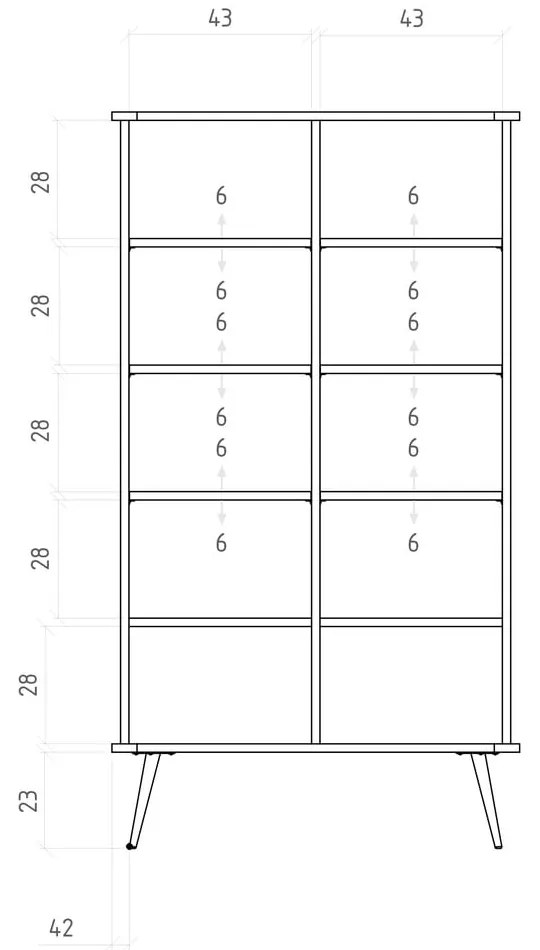 Bibliotecă din lemn de stejar 97x176 cm Kula – The Beds