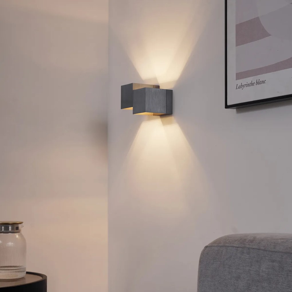 Aplică modernă gri antracit 2 lumini - Transfer Double