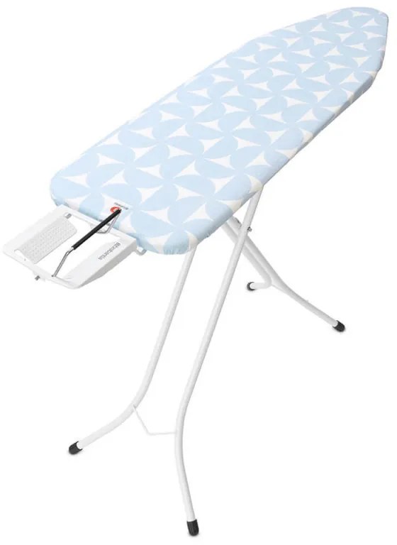 Masa de calcat Brabantia B 1005617, 124x38 cm, 7 pozitii de reglare, Suport fier de calcat, Albastru deschis