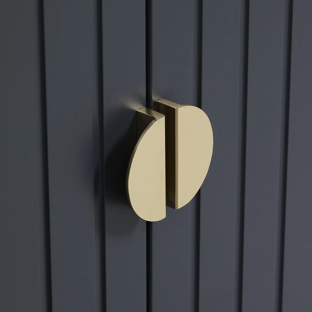 HOMCOM Dulap de pantofi modern cu 4 niveluri, cu 2 usi si rafturi reglabile pentru pana la 15 pantofi, din PAL si otel, 60x33x100 cm, gri si auriu | Aosom Romania